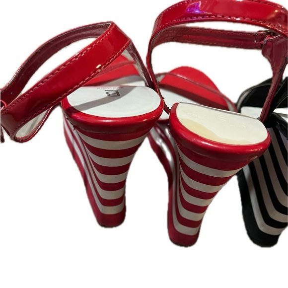 Bakers Stylish Red and Black Wedge Sandals, Size 8M - Picture 6 of 15